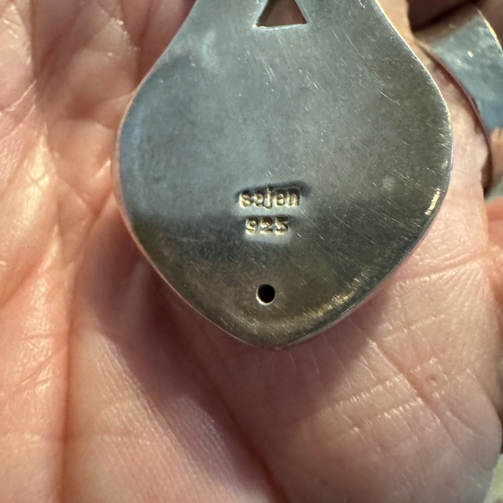Silver sajen and cinnabar Heart Pendant - Picture 4 of 4